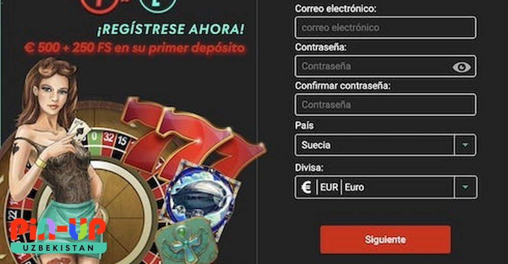 Ro‘yxat formasi PinUp ro‘yxatdan o‘tish formasi — UZS valyutasi